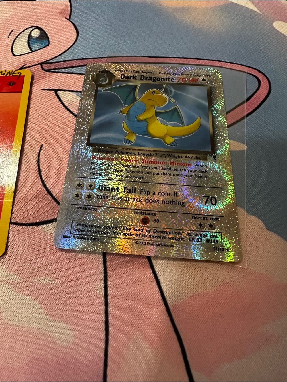 Pokemon Dark Dragonite Holographic Card - Reverse Holographic Legendary